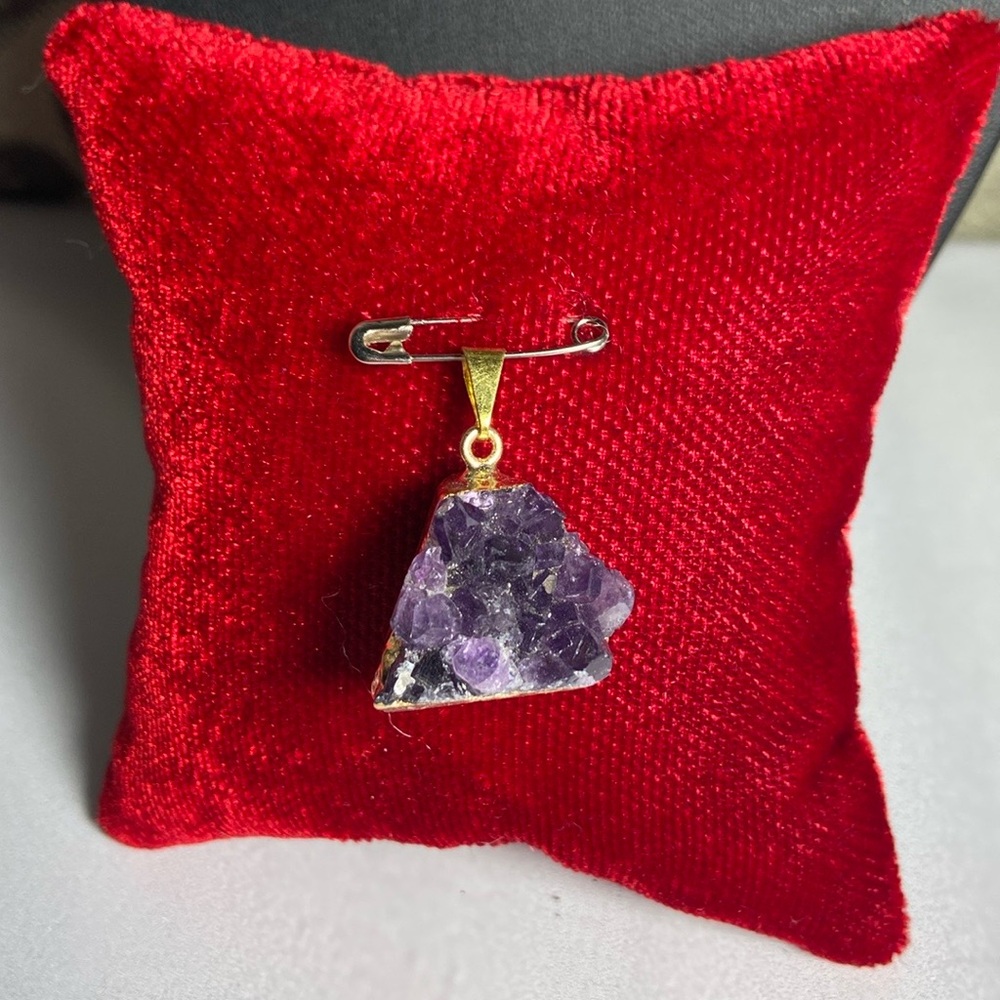 Purple Amethyst Pendant in 18K gold plating